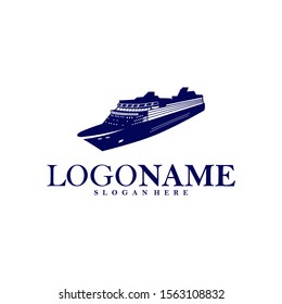 Cruise Ship Logo Vector. Ship Logo Concept Template. Icon Symbol. Illustration