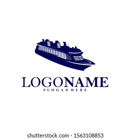 Cruise Ship Logo Vector. Ship Logo Concept Template. Icon Symbol. Illustration