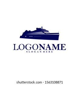 Cruise Ship Logo Vector. Ship Logo Concept Template. Icon Symbol. Illustration