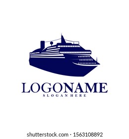 Cruise Ship Logo Vector. Ship Logo Concept Template. Icon Symbol. Illustration