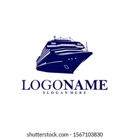 Cruise Ship Logo Vector. Ship Logo Concept Template. Icon Symbol. Illustration