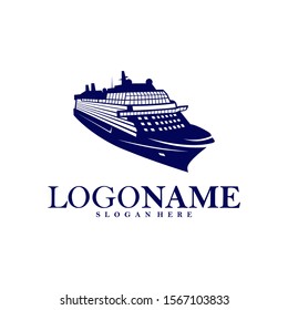 Cruise Ship Logo Vector. Ship Logo Concept Template. Icon Symbol. Illustration