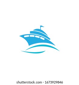 cruise ship logo vector icon template