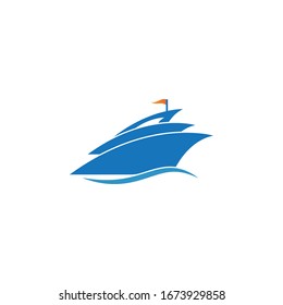 cruise ship logo vector icon template