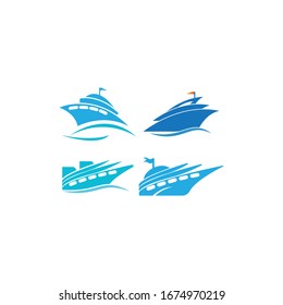 cruise ship logo vector icon template