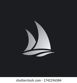 Cruise ship logo vector icon design