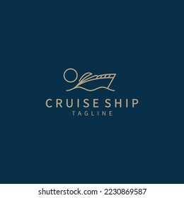 Cruise ship logo vector icon design template