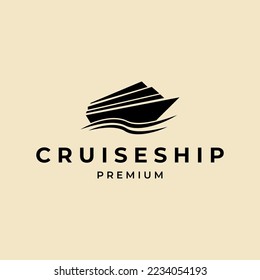 Cruise ship logo vector icon design template