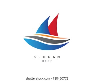 Cruise ship Logo vector icon design