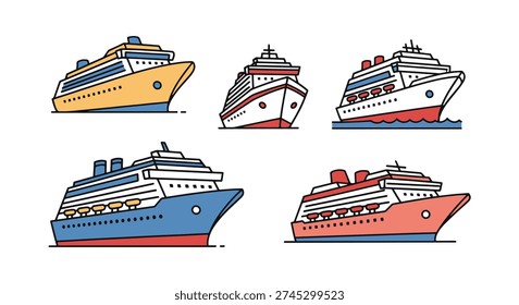 Cruise Ship Model modern dynamic color vector