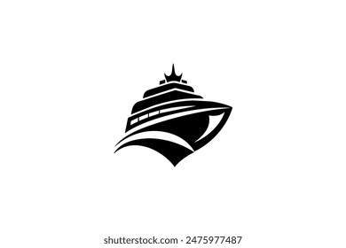 Cruise ship modern logo illustration