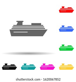 Cruise, ship multi color style icon. Simple glyph, flat vector of water transportation icons for ui and ux, website or mobile application