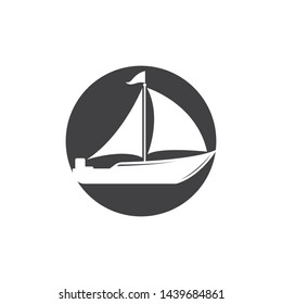cruise ship and nautical Logo vector icon illustration design