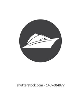 cruise ship and nautical Logo vector icon illustration design