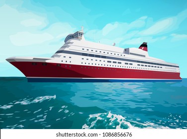 Cruise ship in ocean