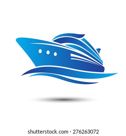 Cruise Ship with ocean liner vector.illustration