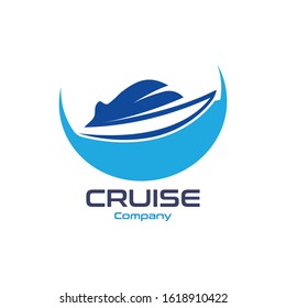 Cruise Ship Ocean Logo Template vector icon design