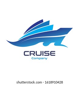 Cruise Ship Ocean Logo Template vector icon design