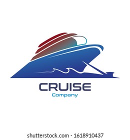 Cruise Ship Ocean Logo Template vector icon design