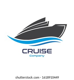 Cruise Ship Ocean Logo Template Vector Stock Vector (Royalty Free ...