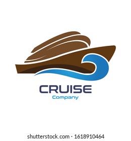 Cruise Ship Ocean Logo Template vector icon design