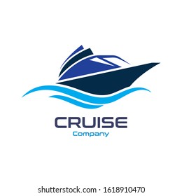 Cruise Ship Ocean Logo Template vector icon design