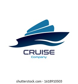 Cruise Ship Ocean Logo Template vector icon design