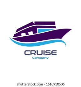 Cruise Ship Ocean Logo Template vector icon design