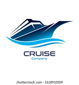Cruise Ship Ocean Logo Template vector icon design