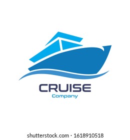 Cruise Ship Ocean Logo Template vector icon design