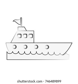 cruise ship on water icon image 