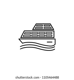 cruise ship outline icon. Element of logistic icon for mobile concept and web apps. Thin line cruise ship outline icon can be used for web and mobile on white background