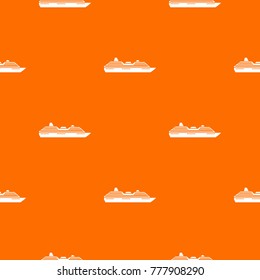 Cruise ship pattern repeat seamless in orange color for any design. Vector geometric illustration