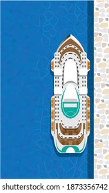 Cruise ship port vector illustration