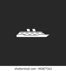 Cruise Ship Profile Sign Silhouette Symbol Icon On Background