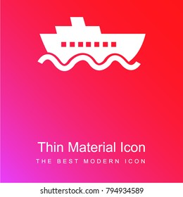 Cruise ship red and pink gradient material white icon minimal design