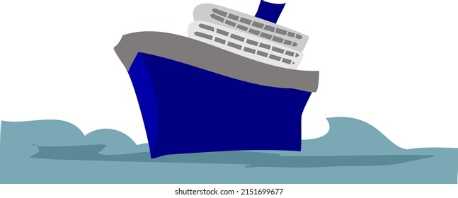 Cruise Ship Sailing In The Sea Vector Illustration 