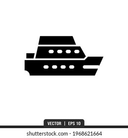 Cruise ship silhouette icon vector, illustration logo template in trendy style. Suitable for many purposes.