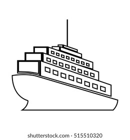 cruise ship silhouette isolated icon