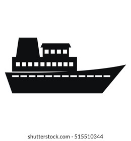 Cruise Ship Silhouette Isolated Icon Stock Vector (Royalty Free ...