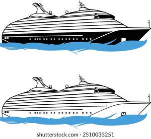 Cruise Ship Silhouette - Cruise Ship outline	
