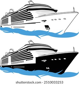 Cruise Ship Silhouette - Cruise Ship outline	
