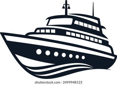 Vector de la silueta del barco de crucero, silueta del barco