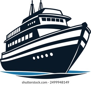 Vector de la silueta del barco de crucero, silueta del barco