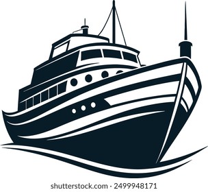 Vector de la silueta del barco de crucero, silueta del barco