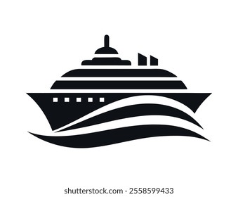 Cruise ship silhouette vector design