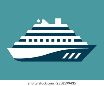 Cruise ship silhouette vector design