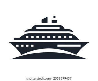 Cruise ship silhouette vector design