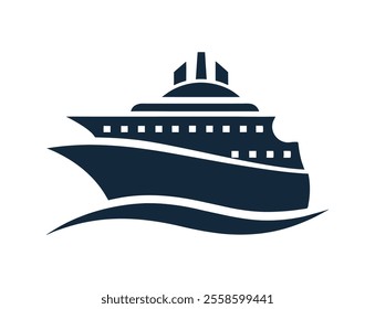 Cruise ship silhouette vector design