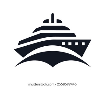 Cruise ship silhouette vector design